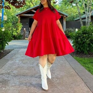 Shiny by Nature red tiered dress jersey 2XL
